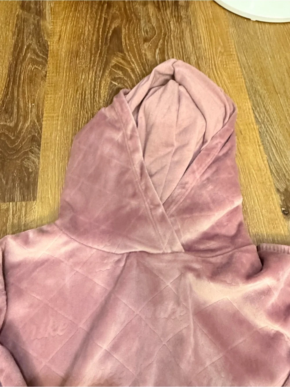 Nike Girls Quilted Velour Hoodie & Joggers Set in Dusty Pink 4T
